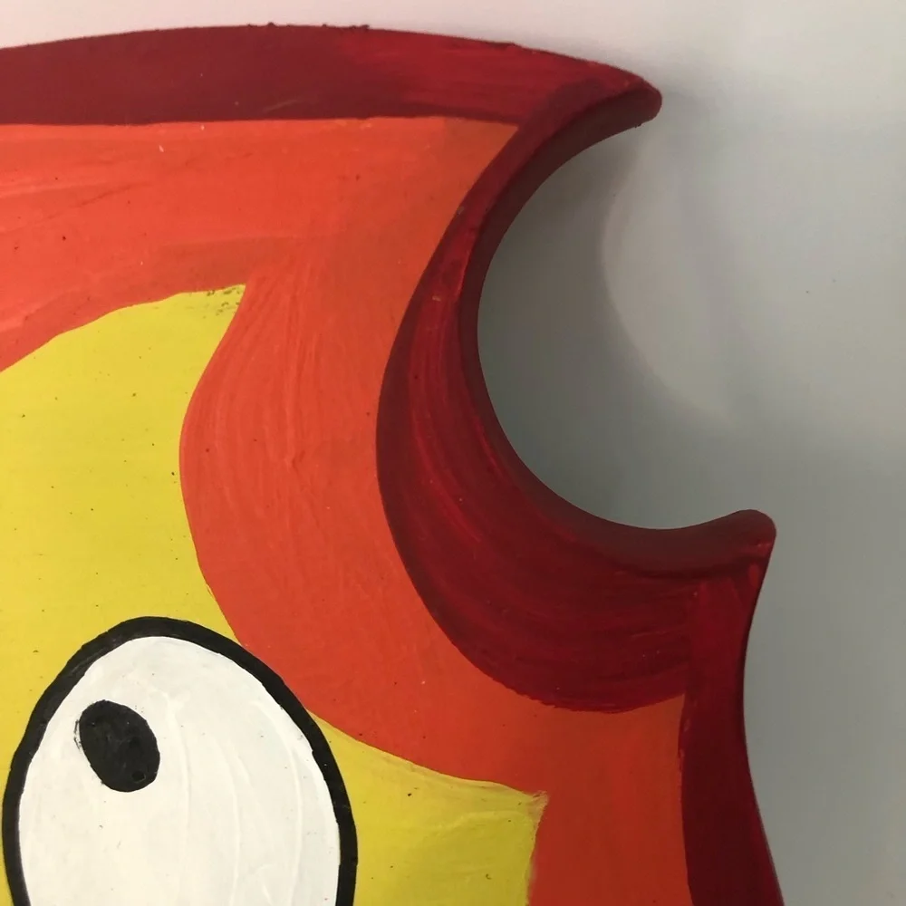Original Art Calcifer studio Ghibli howls moving castle wood towel holder